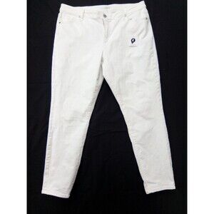 Loft Made With Love Women's White Slim Leg Mid Rise Curvy Cotton  Jeans 32/14